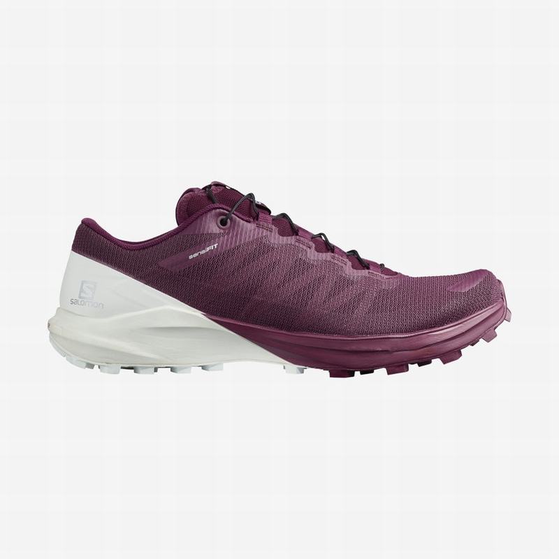 Salomon SENSE PRO 4 Zapatillas Trail Running Mujer - Moradas / Blancas - Colombia (04719-NQYZ)